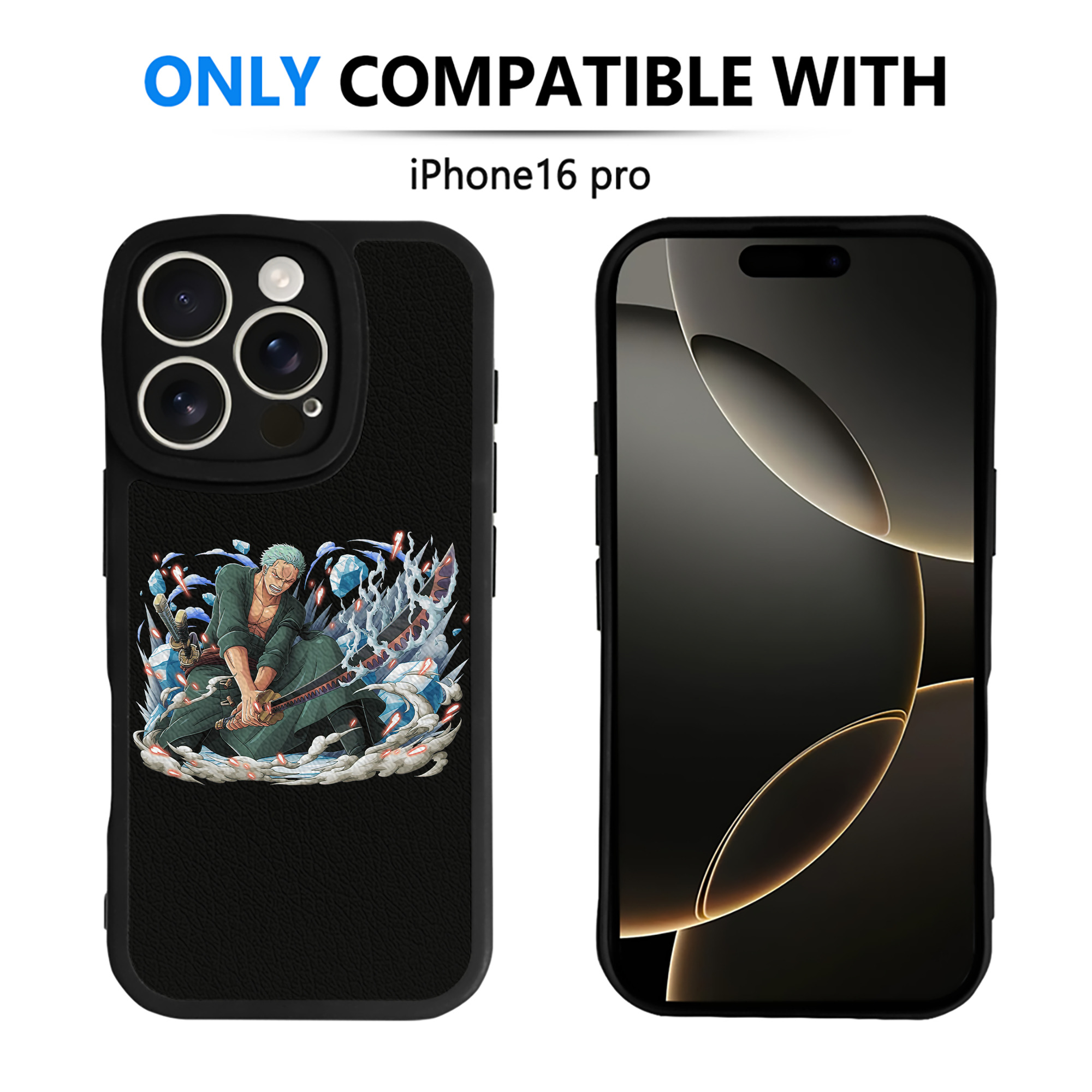 （画像用） ワンピース ロロノア・ゾロ ONE PIECE Roronoa Zoro 【iPhone 16シリーズ対応】シリコンスマホケース（レザー調） 材質：シリコン
